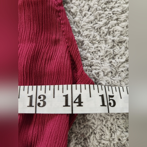 Max Love Purple Flutter Sleeve V-Neck Ruffle Detail Smocked Waist Blouse - Picture 3 of 4